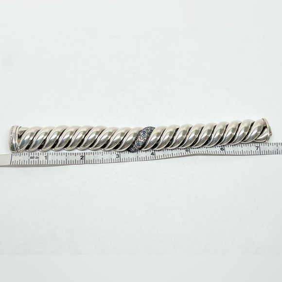 David Yurman Sculpted Hampton Cable Bracelet w/Diamonds, Sapphires & Tanzanites - Picture 10 of 10